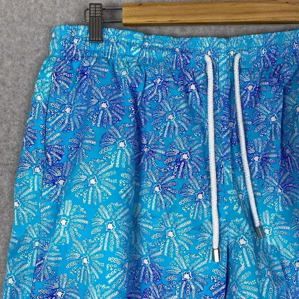 Vilebrequin Shorts Mens 3XL Blue Sea Urchin All‎ Over Print Swim Trunks XXXL